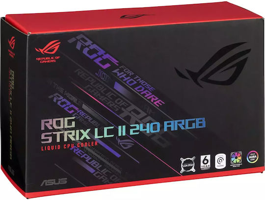 Asus ROG Strix LC II 240 ARGB CPU Water Cooling Dual Fan 120mm for Socket AM4/1700/1200/115x