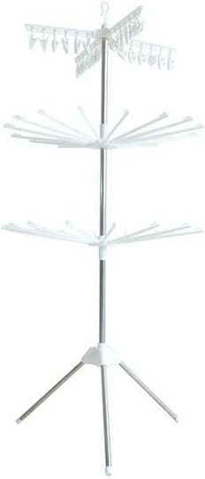 Folding Floor Clothes Drying Rack Metallic with Hanging Length 8m