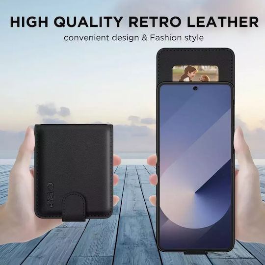 Tech-Protect Brieftasche Silikon / Synthetisches Leder Schwarz (Galaxy Z Flip6)