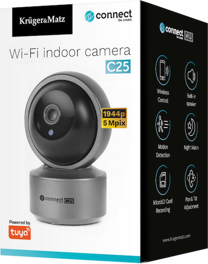Kruger & Matz Connect C25 IP Κάμερα Παρακολούθησης Wi-Fi Full HD+ 5MP με Αμφίδρομη Επικοινωνία Γκρι
