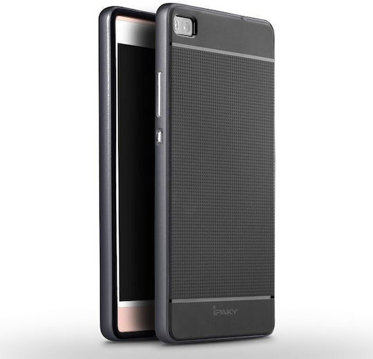 iPaky Umschlag Rückseite Silikon Schwarz (Huawei P8)