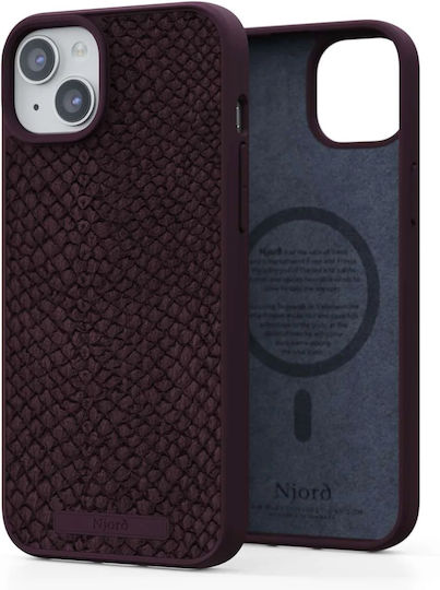 Njord Umschlag Rückseite Leder Rosa (iPhone 15 Plus / 16 Plus)