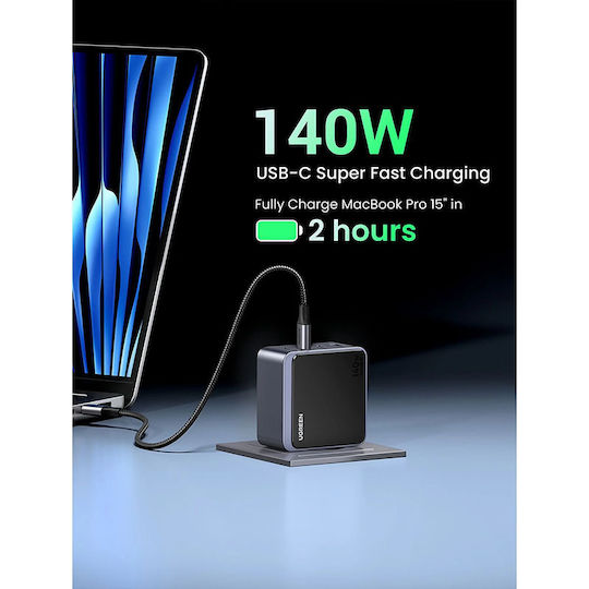 Ugreen Φορτιστής Χωρίς Καλώδιο GaN με Θύρα USB-A και 3 Θύρες USB-C 140W Power Delivery Γκρι (X570)
