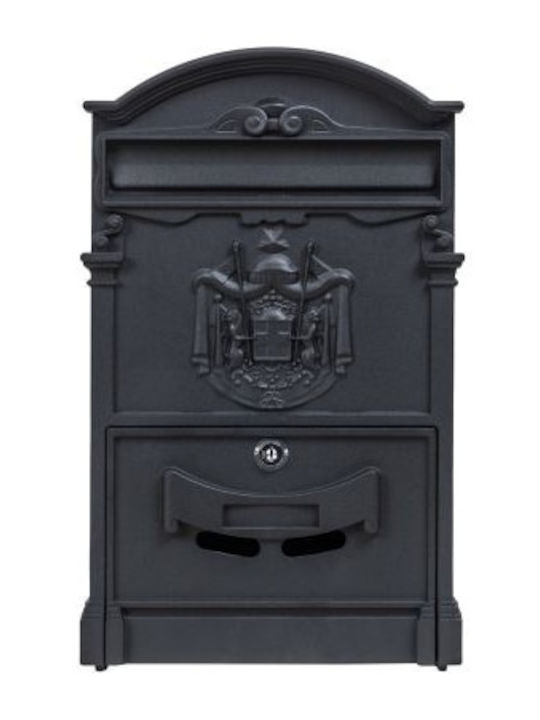 Cutie Poștală pentru Exterior Metalic în Culoarea Negru 41x26x9cm