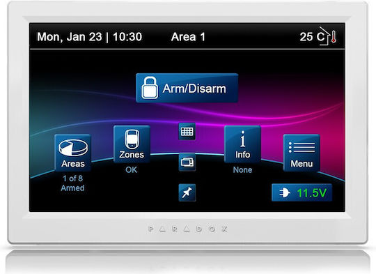 Paradox TM70 Security Access-Control Keypad Touch with Screen White TM70