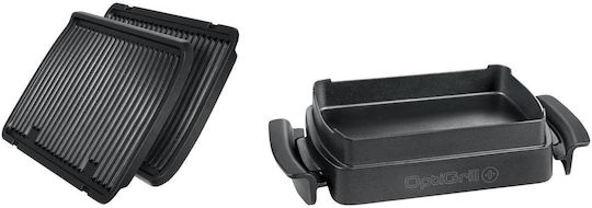 Tefal Optigrill+ Επιτραπέζια Ηλεκτρική Ψησταριά 2000W Ανοξείδωτη με Καπάκι και Ρυθμιζόμενο Θερμοστάτη 36.5x36.5εκ.