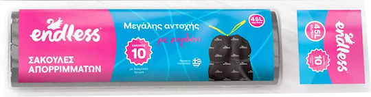 Endless Σακούλες Απορριμάτων Многоиздръжливи Χωρητικότητας 45лт με Κορδόνι 52x75см 10бр Черен