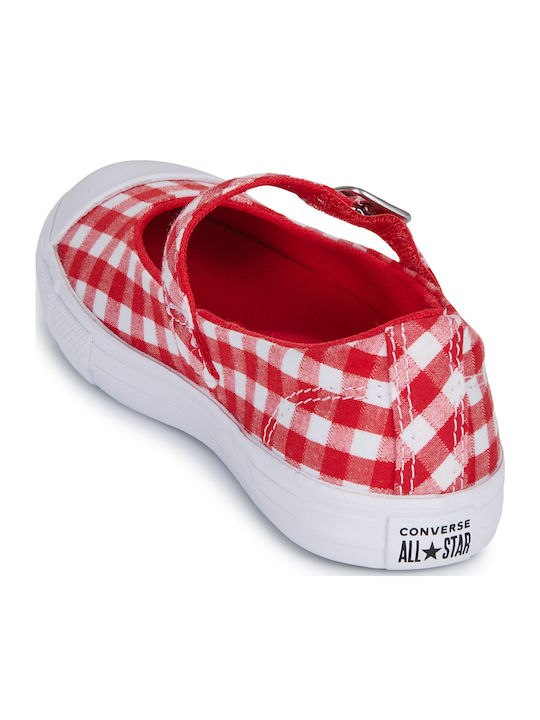 Παιδικές Μπαλαρίνες mit Bügel- und Schleifenverschluss Rot Dainty Mary Jane