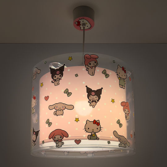 Ango Einfaches Licht Kinderzimmer-Deckenleuchte Hängend 15W mit E27 Lampensockel Rosa 33x25cm