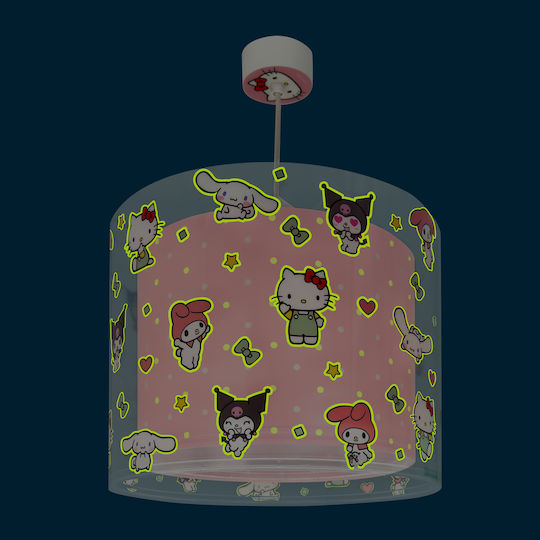 Ango Einfaches Licht Kinderzimmer-Deckenleuchte Hängend 15W mit E27 Lampensockel Rosa 33x25cm