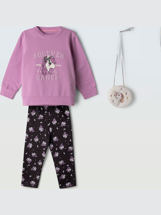 Kids' Set with Leggings Winter 2pcs Purple