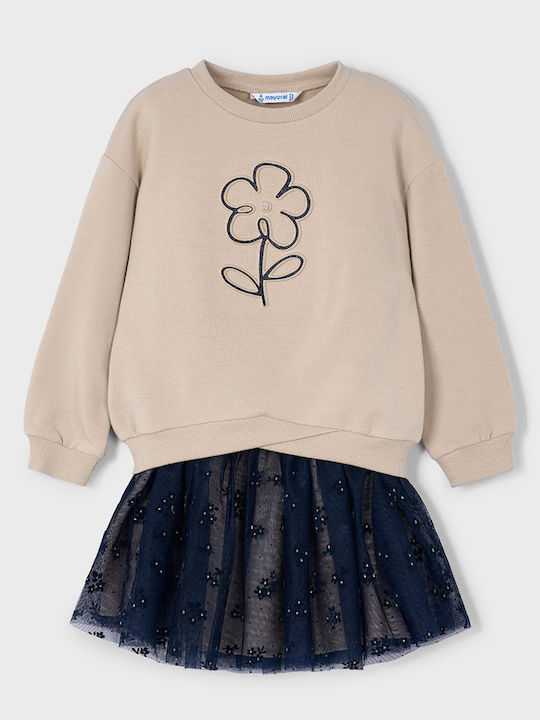 Kids' Set with Skirt Winter 2pcs Navy Blue