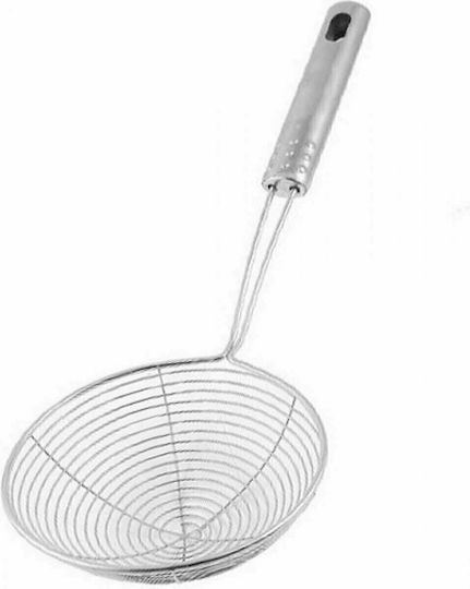 AGC Richte Servierlöffel Spinnensieb Rostfreier Stahl Silber 32cm 6 Stück
