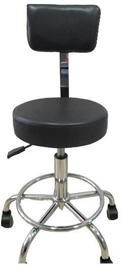 Τυson Wheeled Stool with Backrest Black