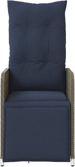 Outdoor Armchair Rattan Gray with Cushion