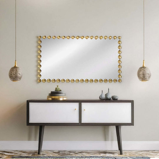 Artekko Dia Wandspiegel mit Gold Metallisch Rahmen 110x60cm 1Stück