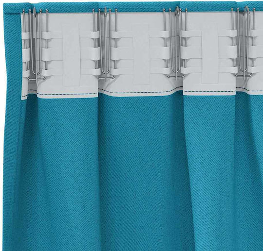 vidaXL Turquoise Window Blackout Curtain Set with Pencil Pleat 140x175cm