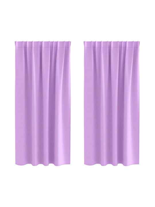 vidaXL vidaXL Set Vorhänge Verdunkelung Fenster mit Bleistiftfalten Lila 140x175cm