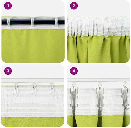 vidaXL Set Vorhänge Fenster mit Bleistiftfalten Grüne 140x175cm