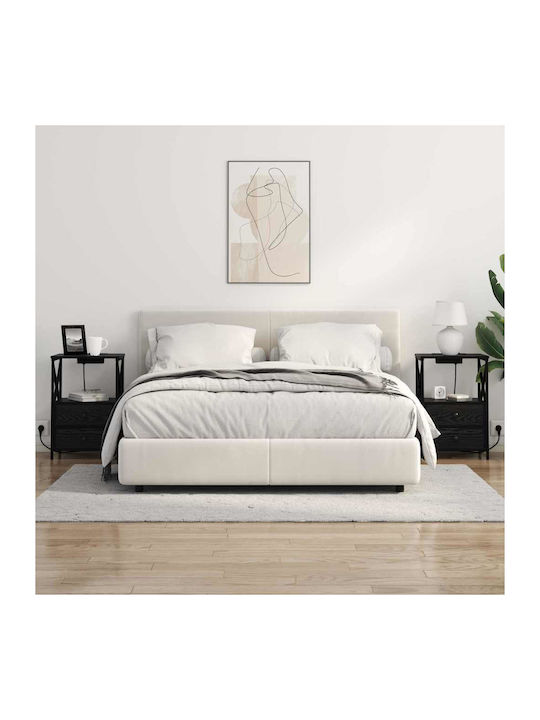 Nachttisch Metall Black oak 40x31x60cm