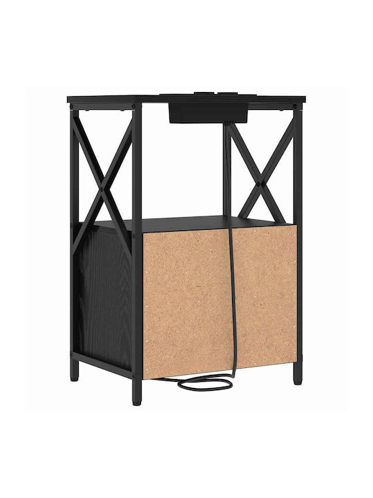 Nachttisch Metall Black oak 40x31x60cm