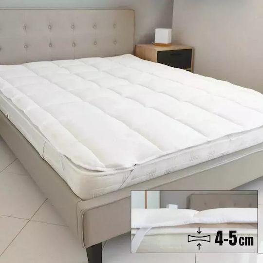 FiberTex Mattress Topper Aloe Vera King Size Cotton made Infused with Aloe & Elastic Straps 180x200cm