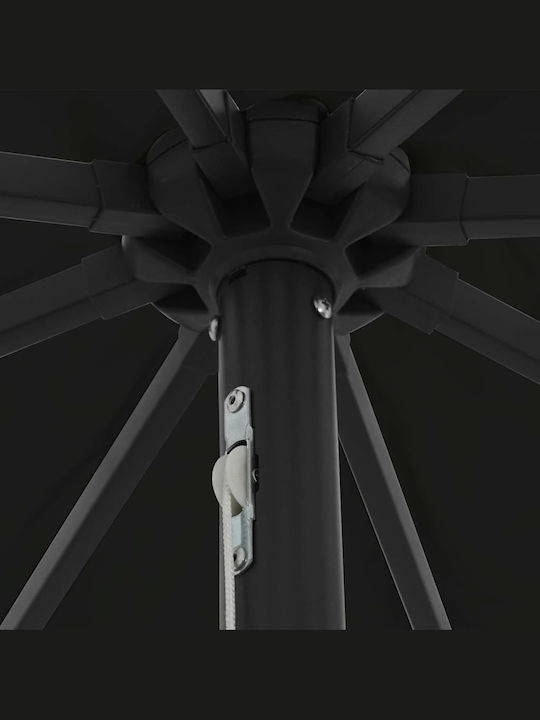 Umbrelă Rotundă Din Aluminiu Neagră Φ3.95xÎ2.49m