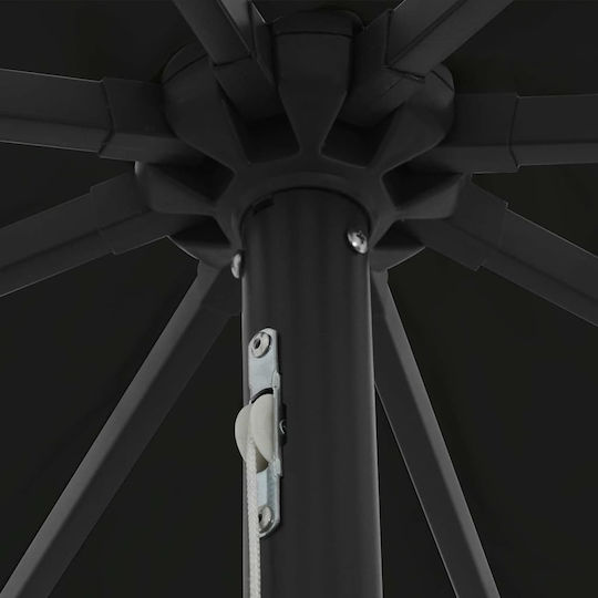 Umbrelă Rotundă Din Aluminiu Neagră Φ3.95xÎ2.49m
