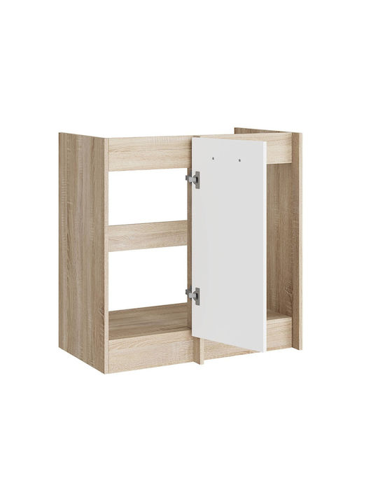 Γωνιακό Ντουλάπι Δαπέδου Sonoma Oak, White 60x46x82εκ.