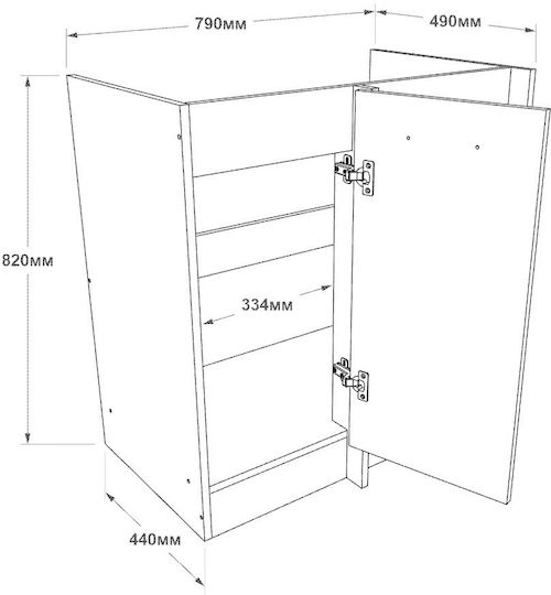 Ъглов Шкаф Подов Sonoma Oak, White 60x46x82бр