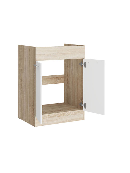 Ντουλάπι Νεροχύτη Sonoma Oak, White 60x46x82εκ.