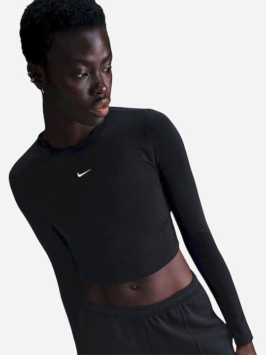 Sportswear Γυναικείο Μακρυμάνικο Πουλόβερ Μαύρο
