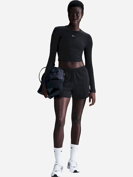 Sportswear Γυναικείο Μακρυμάνικο Πουλόβερ Μαύρο