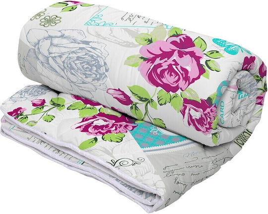 Alcam Πάπλωμα Ημίδιπλο με Γέμιση Microfiber 180x200εκ. Rose 250 250 GSM