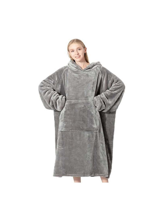 Pătură Polar Fleece Cu Mâneci 80x90cm Gri