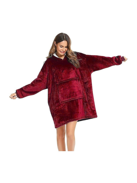 Κουβέρτα Fleece με Μανίκια 80x90εκ. Red