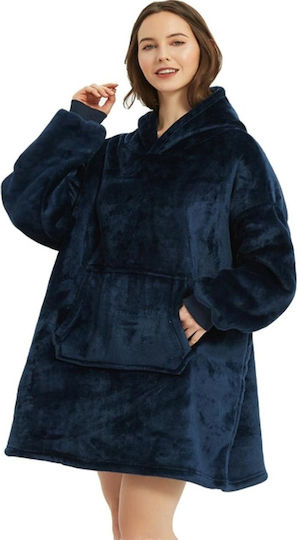 Κουβέρτα Fleece με Μανίκια 80x90εκ. Blue