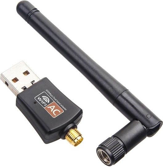 Adaptor Mini Wi-fi 600mbps Viteză Dual Band Portabil Hotspot Wi-fi Interfață Usb 2.0 Compatibilitate Largă Design Compact Portabil Negru