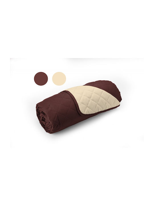 Alcam Покривало Двойно Микрофибър Chocolate/cream 210x220см