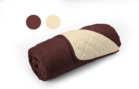 Alcam Κουβερλί Διπλό Microfiber Chocolate/cream 210x220cm