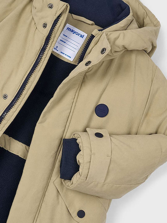 Kids' Parka with Hood Beige