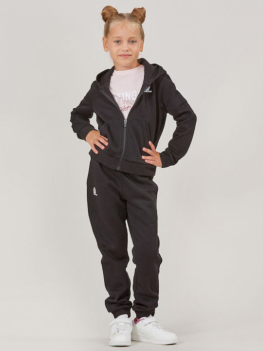 Kids Cardigan Cotton with Hood Black