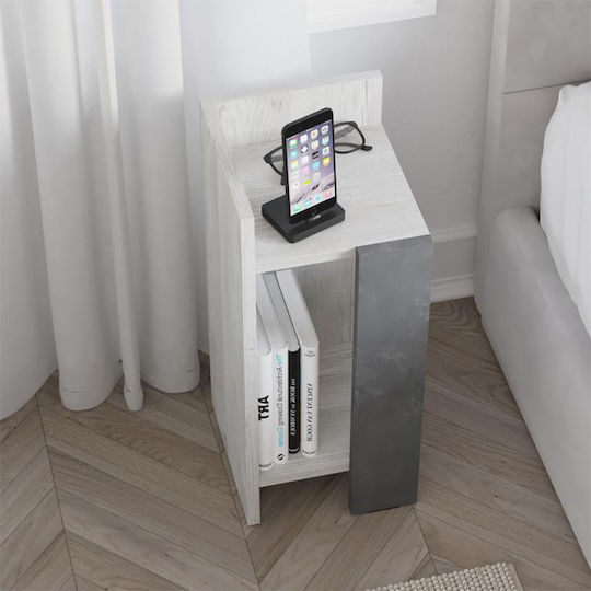 Elos Ξύλινο Λευκό αντικέ - γκρι ρετρό 25x27x60cm GP037-0265,1