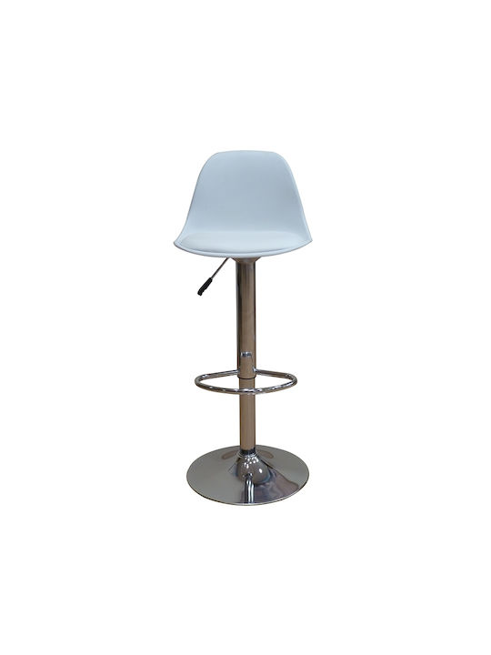 Σκαμπό Μπαρ Bar92 με Ρυθμιζόμενο Ύψος White 2τμχ 37x33x60εκ.