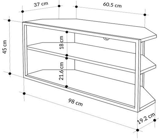 Wohnzimmer TV-Einheit Echo Sapphire Oak L98xB37xH45cm