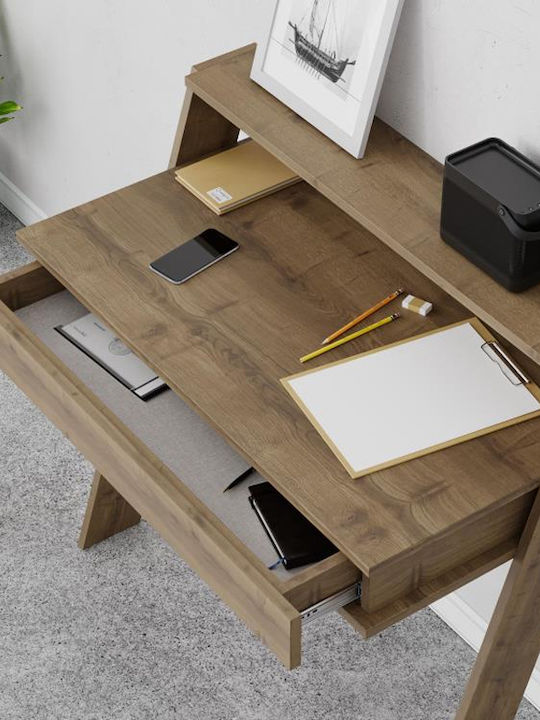 Desk Cowork Wooden Open Walnut 94x50x91cm