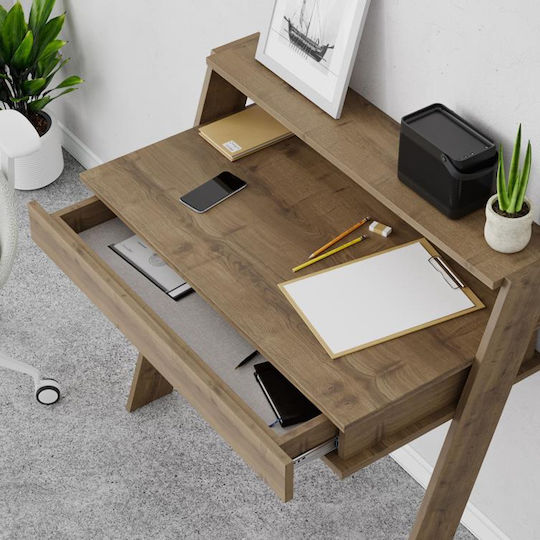 Desk Cowork Wooden Open Walnut 94x50x91cm
