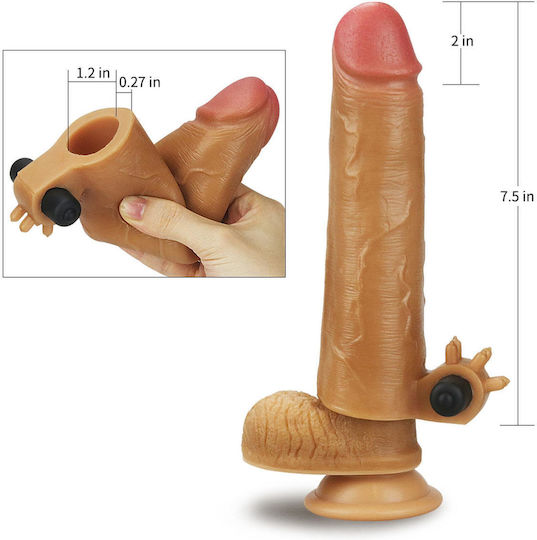 Lovetoy Nature Extender Προέκταση Πέους με Δόνηση Καφέ 19cm