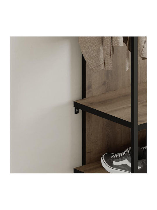 Archy Eingangsmöbel mit Garderobe & Schuhschrank Open Walnut 53x31.7x180cm