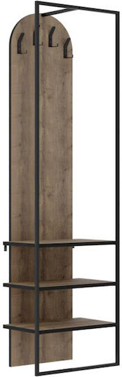 Archy Eingangsmöbel mit Garderobe & Schuhschrank Open Walnut 53x31.7x180cm